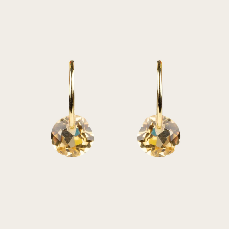 By Pariah Gem Hoops with Citrine