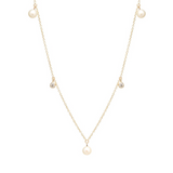 Zoe Chicco YG 5 Alternating Dangling Pearls and Diamonds Necklace 0.10cts (Demi-Fine 14k)