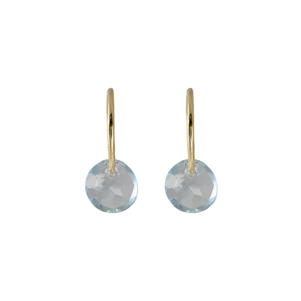 By Pariah Gem Hoops with Blue Topaz