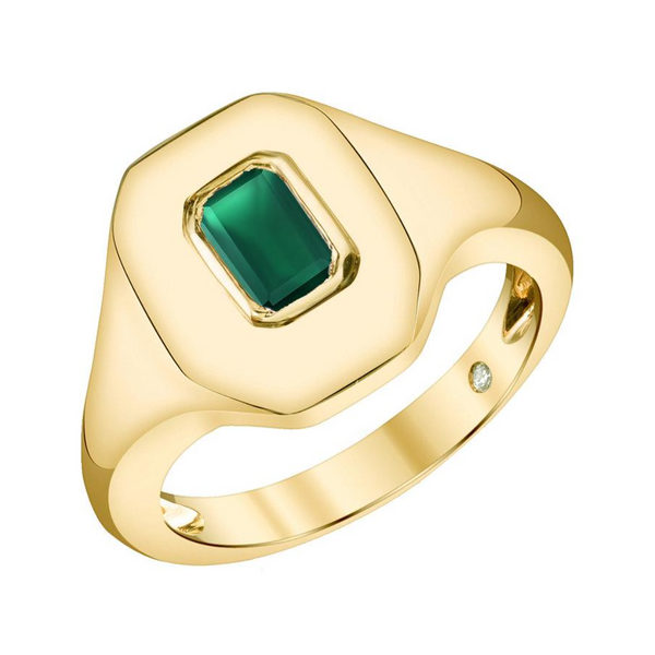 Shay Emerald Baguette Pinky Ring 0.4cts 18k