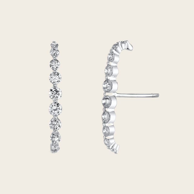 Anita Ko Small Floating Diamond Lobe Earring Single