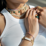 Shay WG+YG+RG Rainbow Mini Link Bracelet 5MM / 2.6cts gemstones, 0.1cts dia