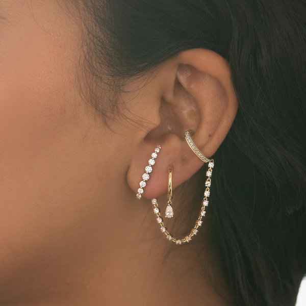 Anita Ko Small Floating Diamond Lobe Earring Single