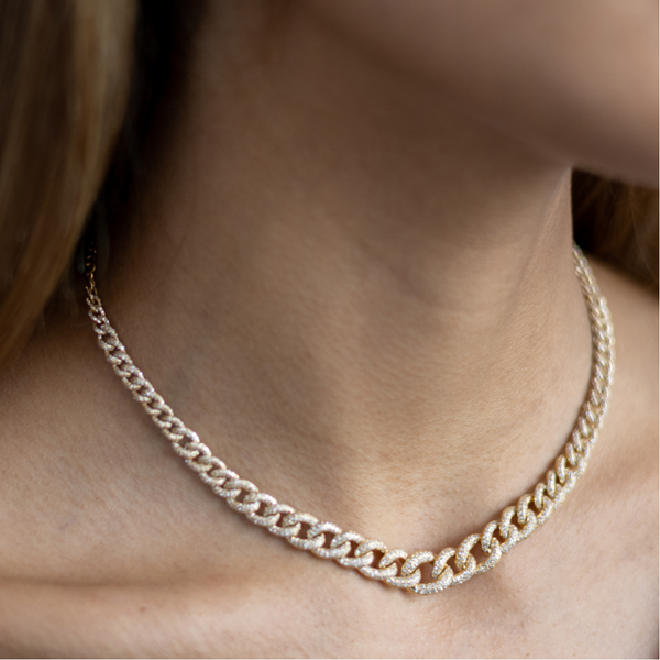 Shay YG Gradual Pave Diamond Link Necklace 2.29ct 18k