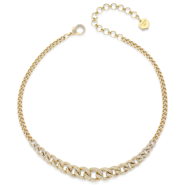 Shay YG Gradual Pave Diamond Link Necklace 2.29ct 18k