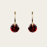By Pariah Gem Hoops with Red Garnet