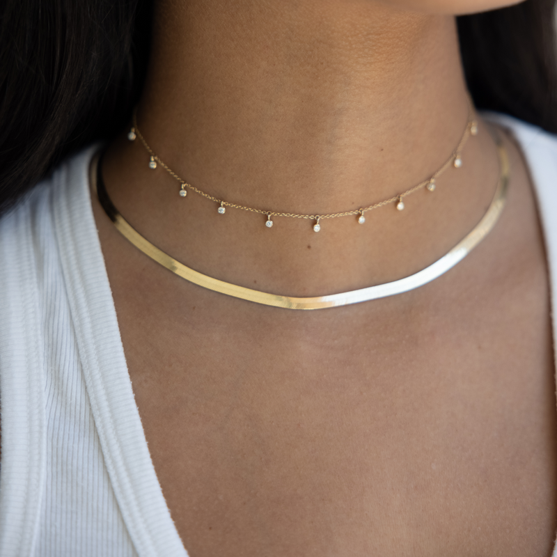 Zoe Chicco 11 Dangling Diamonds Necklace
