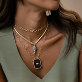 Marie Lichtenberg YG Ebony Eye Scapular with Diamonds 0.44ct 18k
