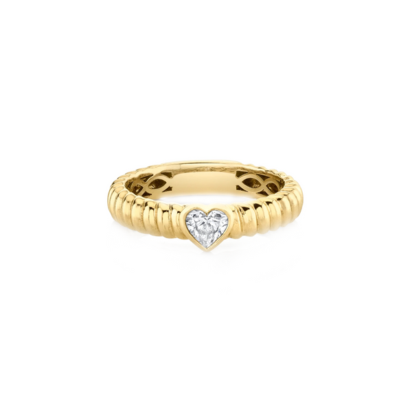 Anita Ko YG Heart Diamond Thin Zoe Ring 0.31ct 18k