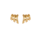 Fernando Jorge YG Stream Lines Triple Hoops 18k