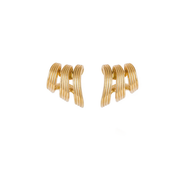 Fernando Jorge YG Stream Lines Triple Hoops 18k