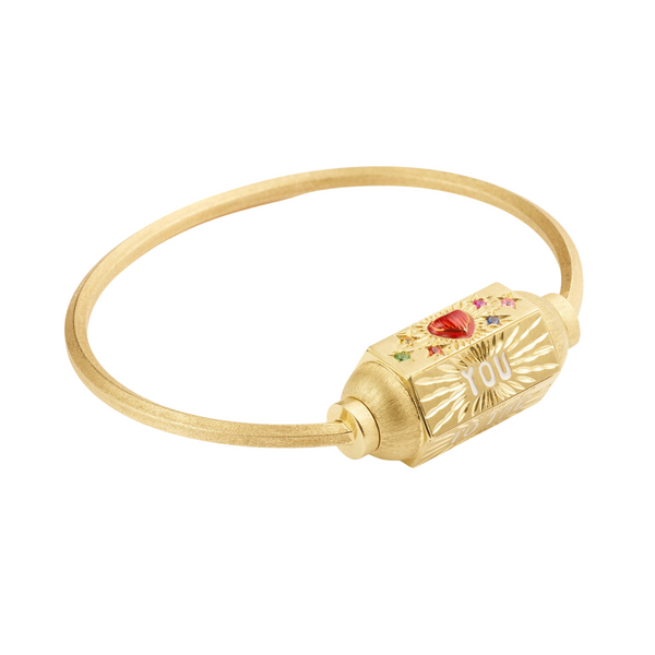 Marie Lichtenberg YG Love You Multi Bracelet with Tsavorites 0.02cts and Sapphires 0.22cts (Demi-fine 14k)