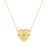 Jennifer Meyer Large 70s Heart Necklace with Diamond Center