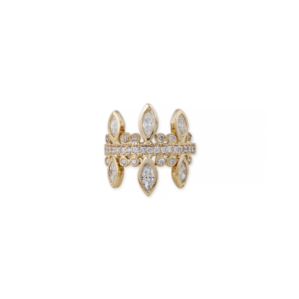 Jacquie Aiche YG 3 Graduated Marquise Mirror Ring (Demi-fine 14k)