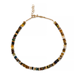 Jacquie Aiche YG 2 Pave Bead and Neutral Opal Beaded Anklet (Demi-fine 14k)