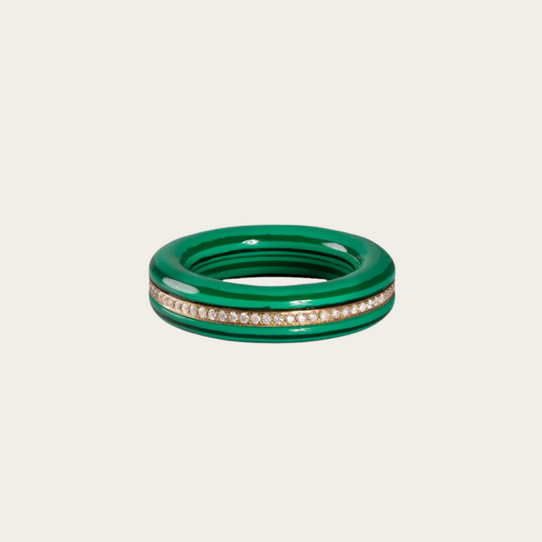 By Pariah Stone Linings Ring / Reconstructed Malachite
