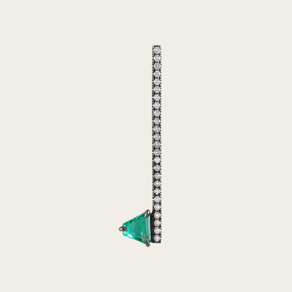 Eva Fehren Emerald Off-Set Shield Stud