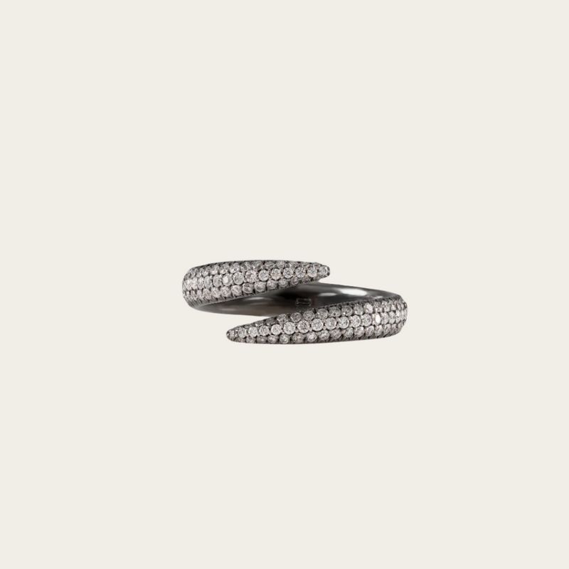 Eva Fehren White Diamonds Wrap Claw Ring
