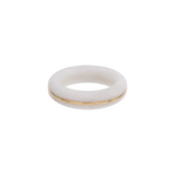 By Pariah YG Essential Stacking Ring / White Agate (Demi-fine 14k)