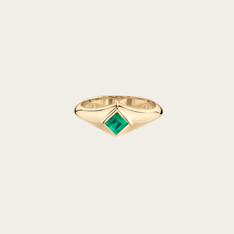 Lizzie Mandler One of a Kind Emerald Pinky Ring