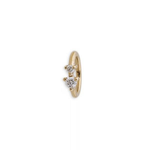 Jacquie Aiche Seamless Small 2 Diamond Graduated Hoop Single