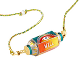 Marie Lichtenberg YG Eye Will Protect You Forever Orange Locket with Diamond 0.03cts and Colored Stones 0.11cts (Demi-Fine 14k)