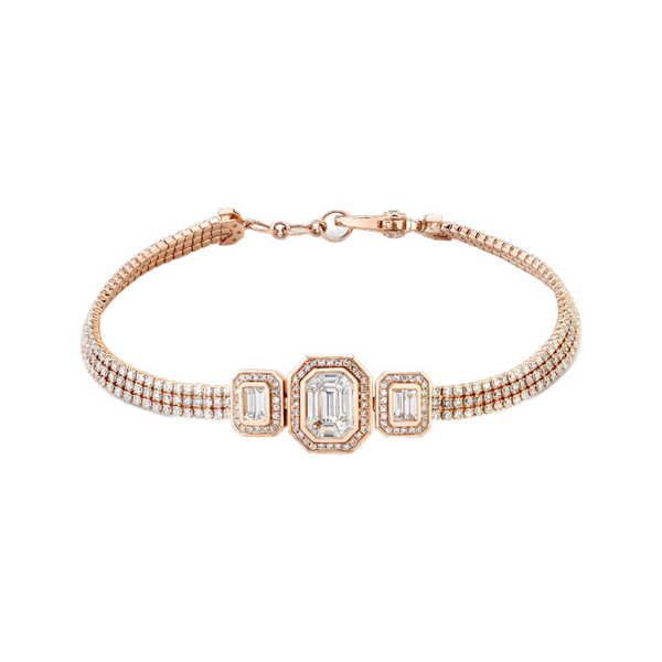 Shay RG Diamond Triple Thread and Illusion Bracelet 4.2cts 18k