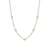 Zoe Chicco YG 5 Large Diamonds Set in Chain Choker 0.25ct (Demi-fine 14k)