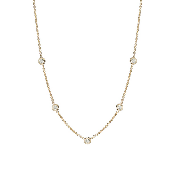 Zoe Chicco YG 5 Large Diamonds Set in Chain Choker 0.25ct (Demi-fine 14k)