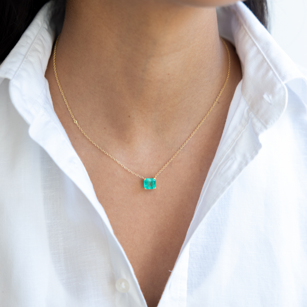 Shay Radiant Emerald Pendant Necklace