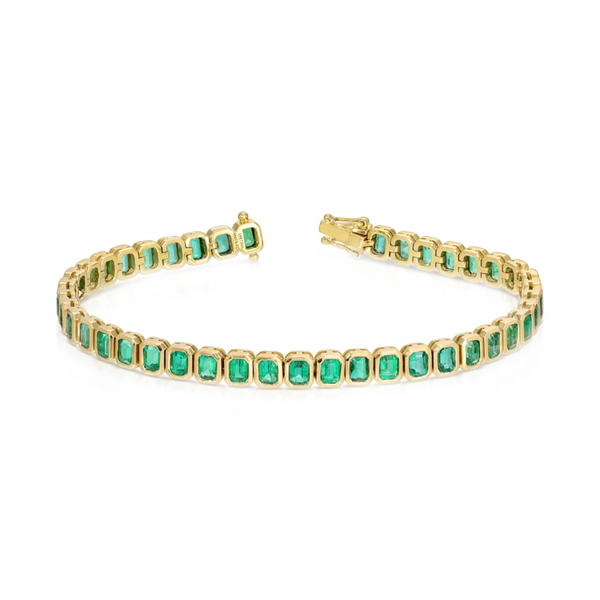 Anita Ko Emerald Cut Bezeled Emeralds Bracelet