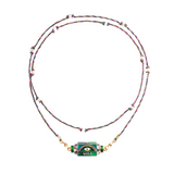 Marie Lichtenberg YG Eye Will Protect You Forever Blue Locket with Diamond 0.03cts and Colored Stones 0.11cts (Demi-Fine 14k)