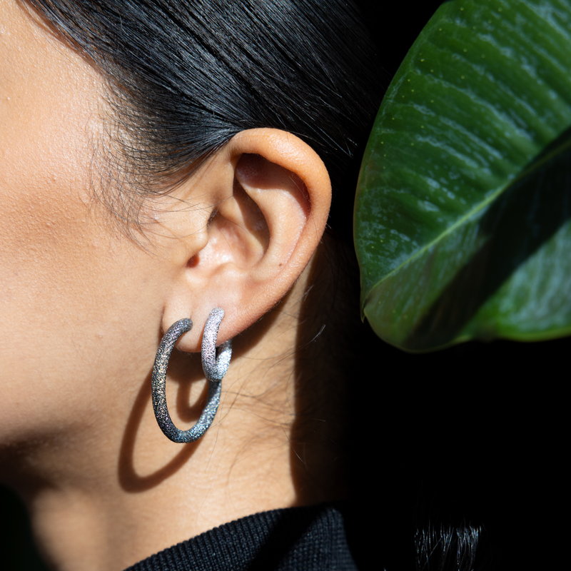 Carolina Bucci Round Huggy Earrings Florentine Finish