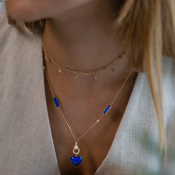 Jacquie Aiche Smooth Lapis Heart Charm