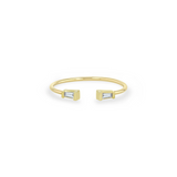 Zoe Chicco YG Small Tapered Baguette Diamond Open Ring 0.06ct (Demi-fine 14k)