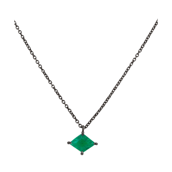 Eva Fehren BLK WG EMERALD Rhombus Pendant 0.68cts 18k