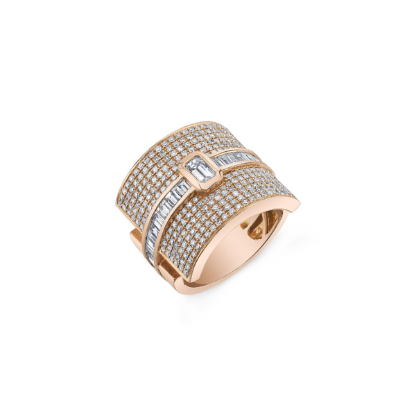 Shay Mixed Diamond Buckle Ring