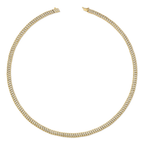 Anita Ko YG Diamond Thin Zoe Necklace 3.87ct 18k