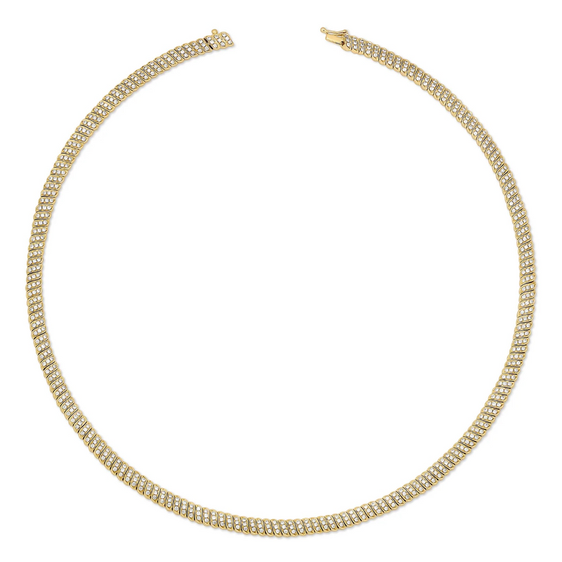 Anita Ko YG Diamond Thin Zoe Necklace 3.87ct 18k