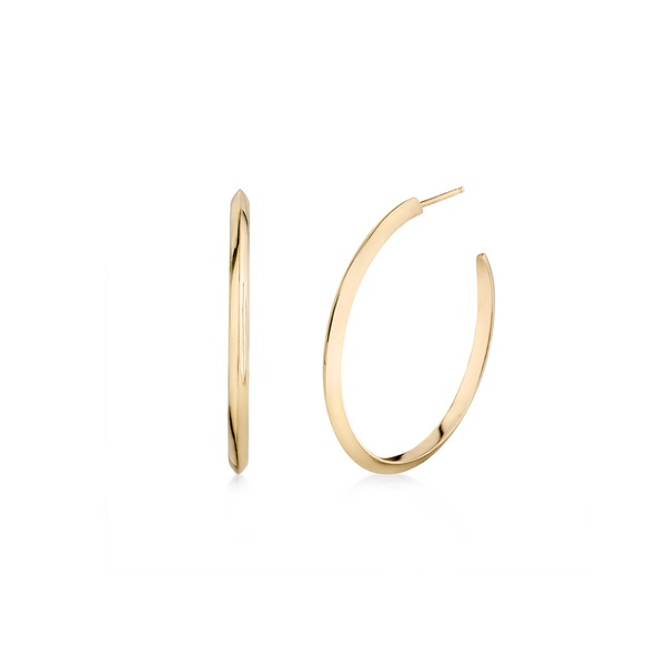 Lizzie Mandler YG Medium Knife Edge Hoops 18k
