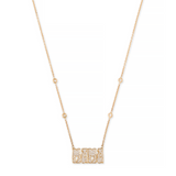 Jacquie Aiche Small Full Pave Diamond "MAMA" Necklace (Demi-fine 14k)