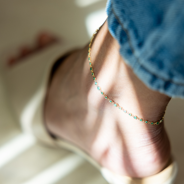 Shay Emerald Infinity Anklet