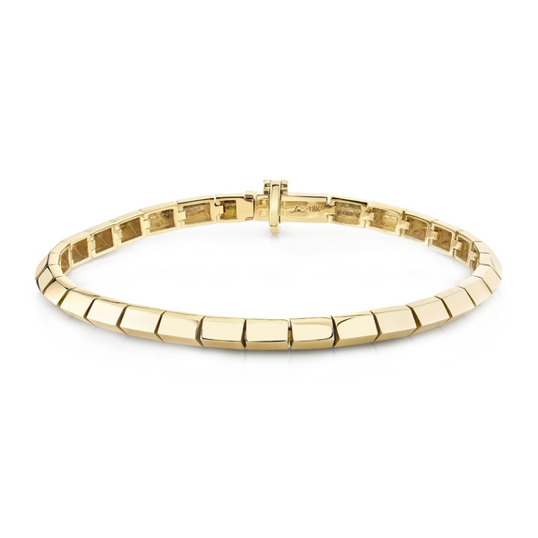 Lizzie Mandler YG Knife Edge Bar Tennis Link Bracelet 18k