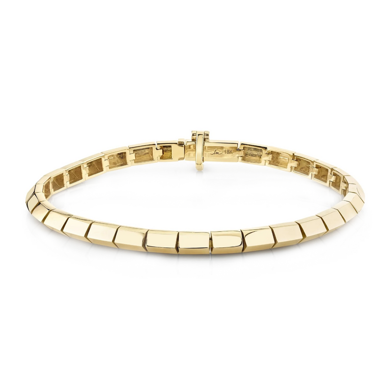 Lizzie Mandler YG Knife Edge Bar Tennis Link Bracelet 18k