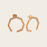 Ascher Matte Brushed Diamond Pave Eclipse Earrings