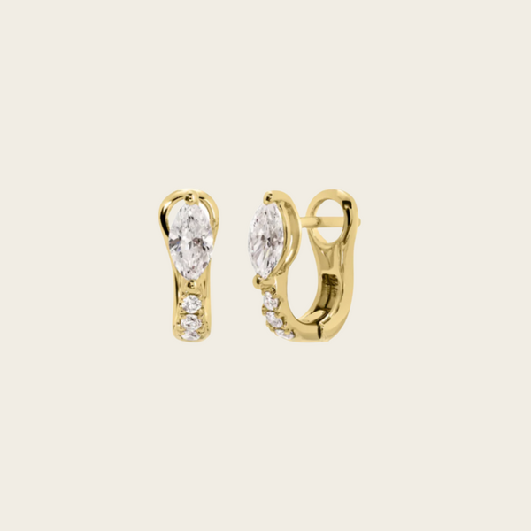 Anita Ko Flat Diamond Huggies with Diamond