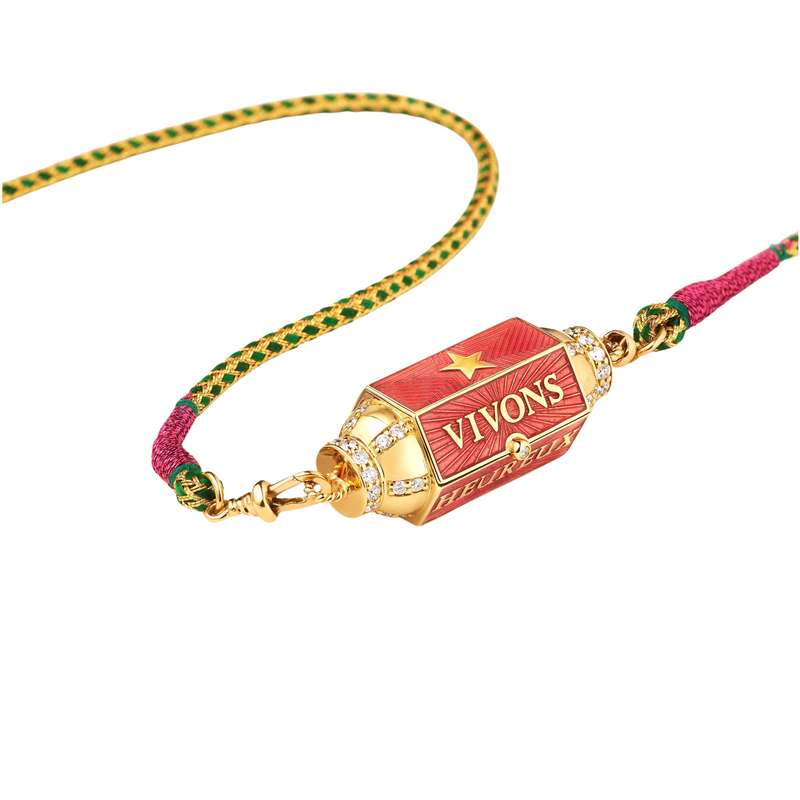 Marie Lichtenberg YG Vivons Heureux Box Locket with Diamonds 0.76ct 18k