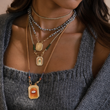 Marie Lichtenberg YG Eye Protect Orange Scapular with Diamonds 0.33ct 18k