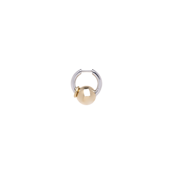 Rainbow K Large Piercing with WG Line/YG Ball and Ring Diamond Pave Earring