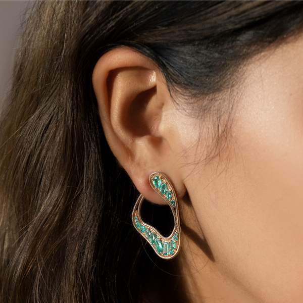 Fernando Jorge RG Stream Emerald Loop Earrings 5.26cts 18k